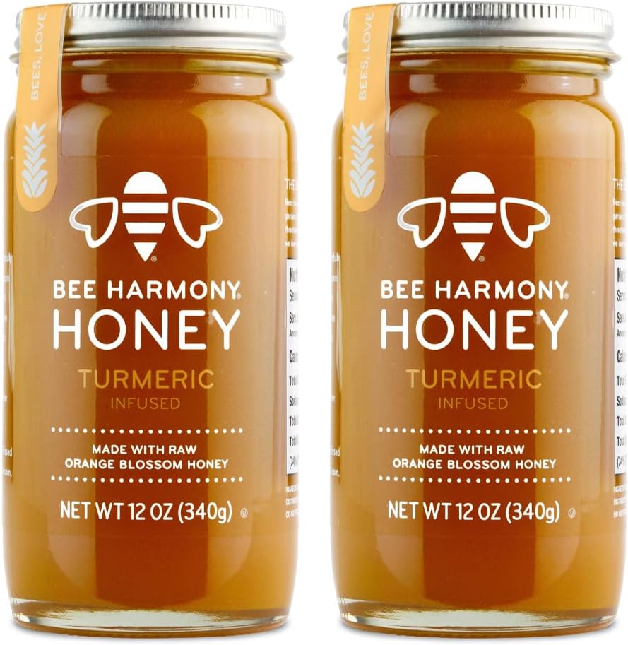 Bee Harmony Turmeric Infused Honey, 12 OZ, Pack of 2