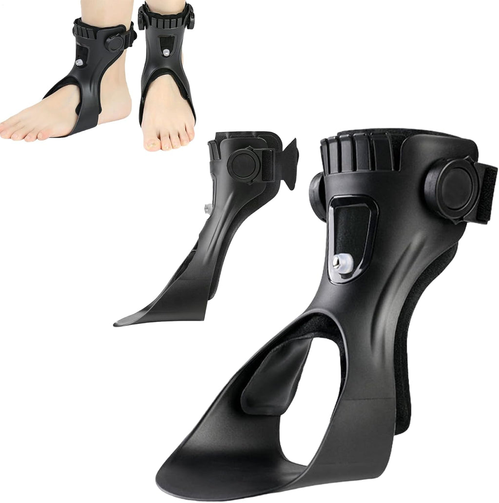 Drop Foot Brace, Foot Drop Stabilizers Brace, Adjustable Ankle Foots Orthosis Support with Inflatable Air-bags, Lightweight Ankle Braces Stabilizers for Varus Correction, Improves Walking Gait, Left L