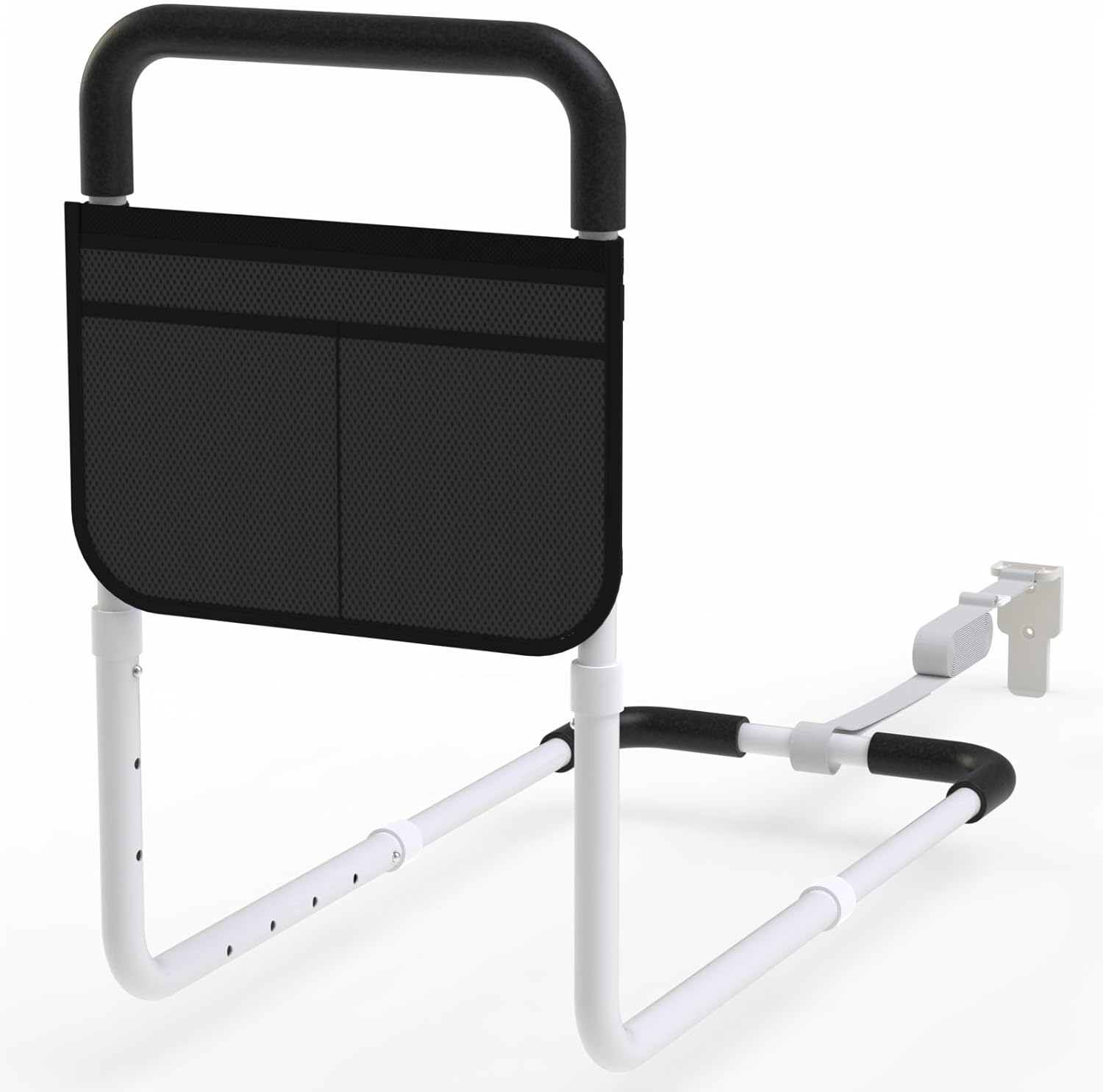 Bed Rails for Elderly Adults Safety, Bed Handle Bedside Assist, Adult Bed Rails for Seniors, Adjustable Bed Bar with Storage Pocket & Fixing Strap, Bed Cane Fits Twin, Queen, Full, King Bed