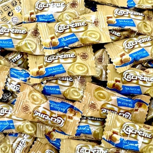La Creme Sugar Free Toffee Hard Candy – 1 lb Luxuriously Creamy, Rich Caramel Flavor, Guilt-Free, Individually Wrapped-Ideal Diabetic Candy, Gluten Free(16 oz)