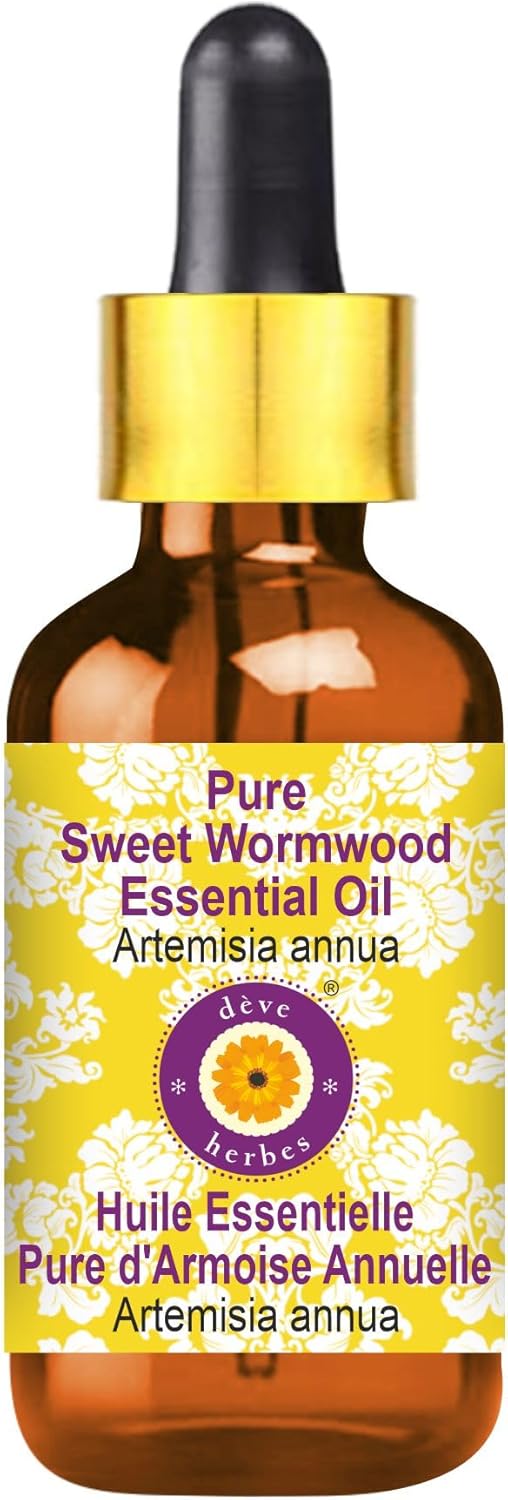 Deve Herbes Pure Sweet Wormwood Essential Oil (Artemisia annua) with Glass Dropper Steam Distilled 100ml (3.38 oz)