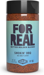 FOR REAL Smokin' BBQ Seasoning - Bold BBQ Spice Blend with Chili, Garlic & Paprika - Gluten Free, Kosher, No Seed Oils or MSG - Ideal for Ribs, Chicken & Salmon - 6oz