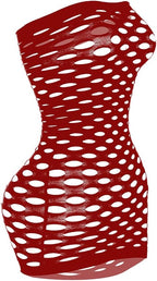 Sexy Womens Strapless Fishnet Lingerie Sleepwear Mini Dress Tube Chemise Bodysuit One Size