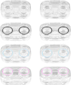EXCEART Transparent Lens Cases 8-Pack Portable Sealing Contact Lens Holders Mini Clear Flip-Top Storage Boxes for Daily Eye Care and Travel