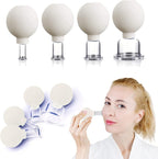 4 PCS Glass Facial Cupping Set | Silicone Vacuum Suction | Cupping Massage Therapy | A Kit For Anti Cellulite, Anti Wrinkle and Instantly Ageless Skin | For Eyes, Face and Body(White)