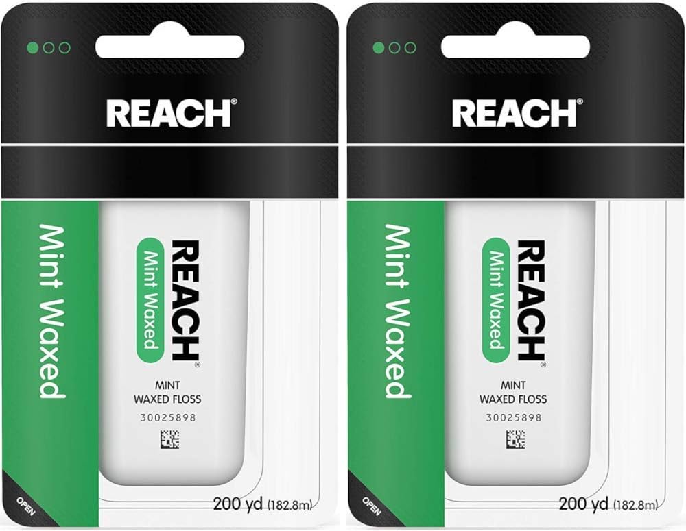 REACH Mint Waxed Floss 200 Yards (Pack of 2)