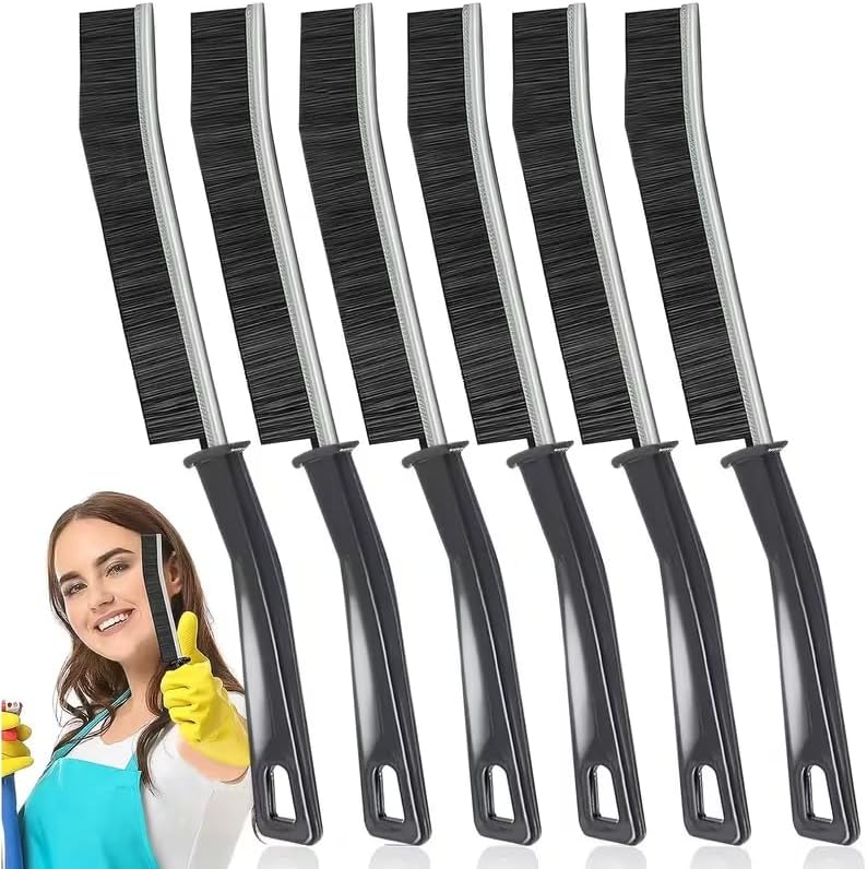 6 Pcs Hard Bristle Crevice Cleaning Brush - Grout & Gap Crevice Brush for Bathroom Gap, Corners, Window Tracks, Kitchen Sink, Tight Spaces and More Multifunctional Gap Brush