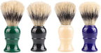 4pcs Men’s Mustache and Beard Brush Set with Plastic Handle, Natural Bristle Shaving Brush for Beard Cleaning and Grooming, Portable Personal Care Accessory for Wet Shaving at Home