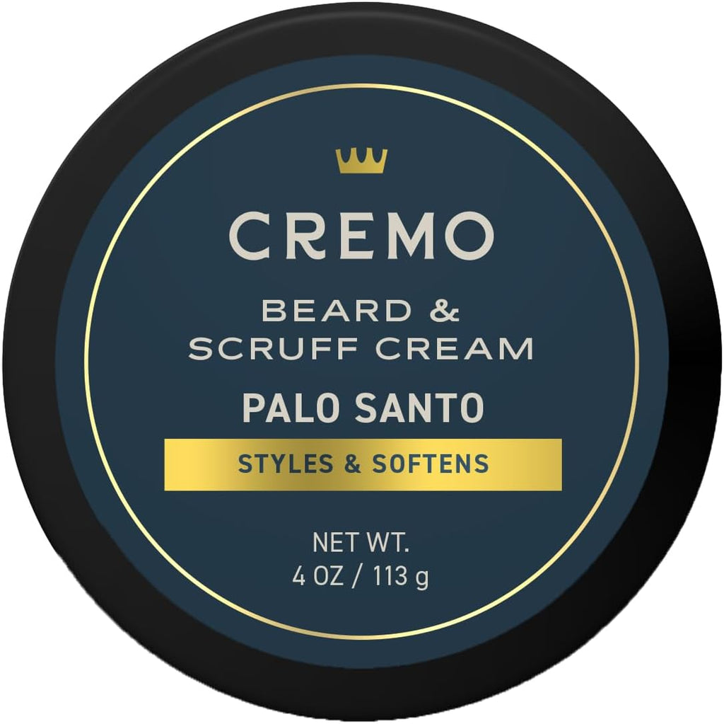 Cremo Beard & Scruff Cream, Palo Santo (Reserve Collection), 4 oz - Soothe Beard Itch, Condition and Offer Light-Hold Styling for Stubble and Scruff