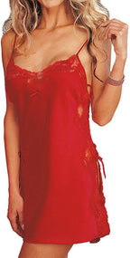 Shirley of Hollywood Women's Charmeuse and Lace Chemise
