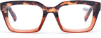 ZUVGEES Retro Style Blue Light Blocking Reading Glasses Big Eyeglass Frames Large lens Computer Readers