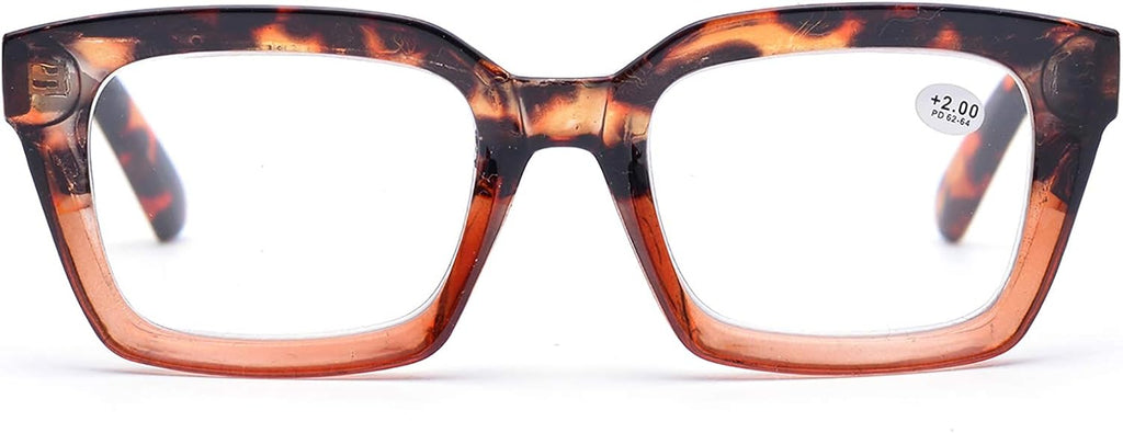 ZUVGEES Retro Style Blue Light Blocking Reading Glasses Big Eyeglass Frames Large lens Computer Readers