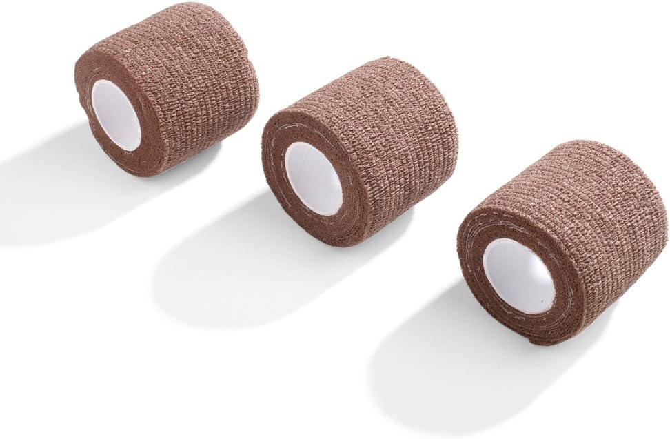 MediChoice Non-Sterile Cohesive Bandage, 2" x 5 Yards, Self Adhesive Breathable First Aid Roll for Sprains & Swelling, CBN1002, Tan, Box of 12