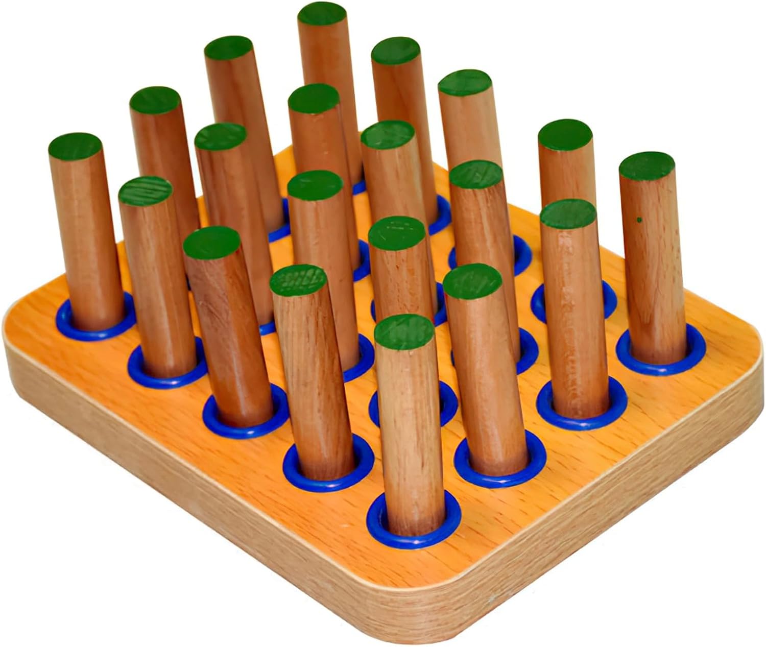 Peg Board Hand Eye Coordination Training Tool - Wooden Finger Board for Stroke Therapy, Rehabilitation, and Fine Motor Skills Development - Includes 20 Pegs - Smooth Surface, Natural Wood Finish