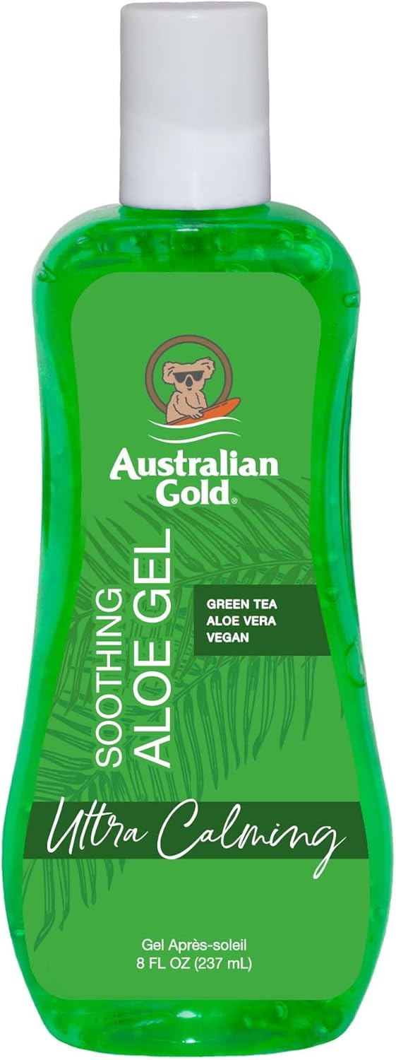 Australian Gold Soothing Aloe Vera After Sun Gel -Relieves Sunburn Pain and Hot & Itchy Skin, Soothing Aloe After Sun Gel, 8 Fl Oz (A70623-1)