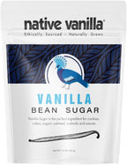 Organic Vanilla Bean Sugar – Native Vanilla – Made from Premium Vanilla Bean Pods – For Chefs and Home Cooking, Baking, and Dessert Making – Made with Real Vanilla Beans - 12 Oz