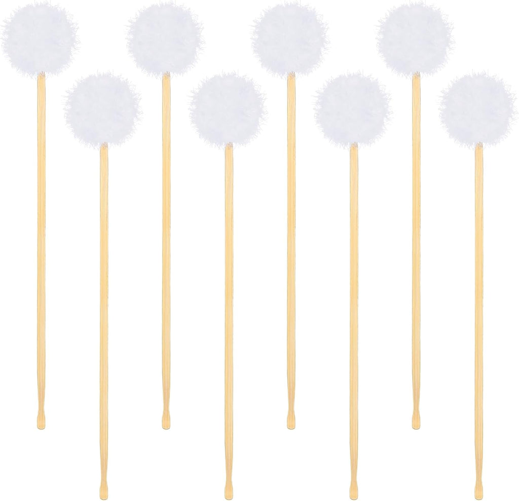 Treela 8 Pcs Bamboo Ear Picker Ear Cleaning Spoon Cute Doll Goose Feather Wood Pick Chinese Scraper Wax Removers Cleaning Tool for Adult(170mm,Classic Style)