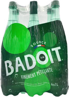 From France Badoit Naturally Sparkling Mineral Water 1 Litr Pack of 6