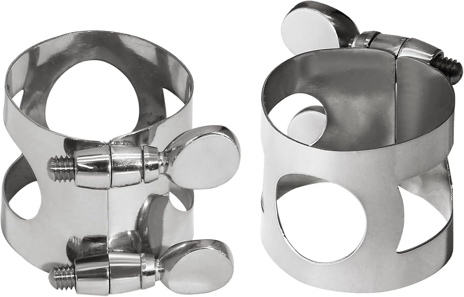 2Pcs Silver Alto Sax Ligature Alto Saxophone Ligature, Ligatures Saxophone Accessories Fastener for Music Mouthpiece Instrument