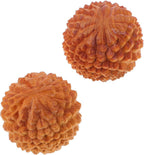SOIMISS 2 Pieces Durian Shaped Wood Hand Massage Balls Mini Rolling Massagers Baoding Style Fitness Supplies Stress Relief Muscle Relaxation Acupoint Stimulators Roller Light Yellow Length 1.57 Inch