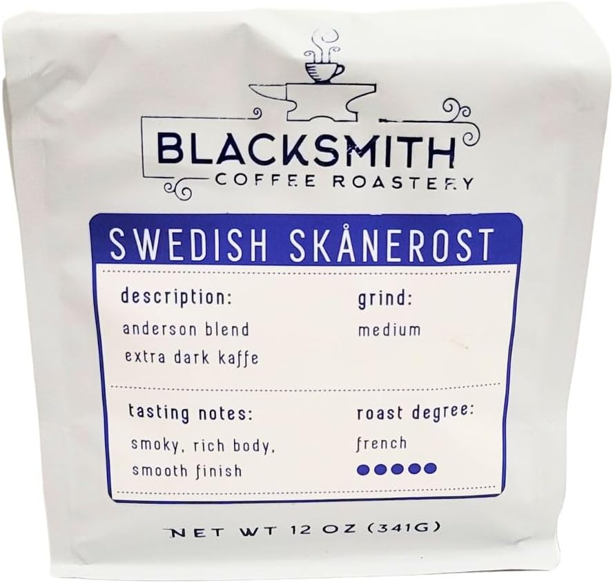 Blacksmith Shop Swedish Skanerost Ground Coffee, 12 oz. (2 pack)