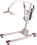 Patient Lift Electric Unfoldable Hydraulic Body Transfer for Home Use Seniors Easy-Assembly, Battery-Powered, 400lb Weight Capacity with Medium U-Sling, White, 1 Count (Pack of 1)