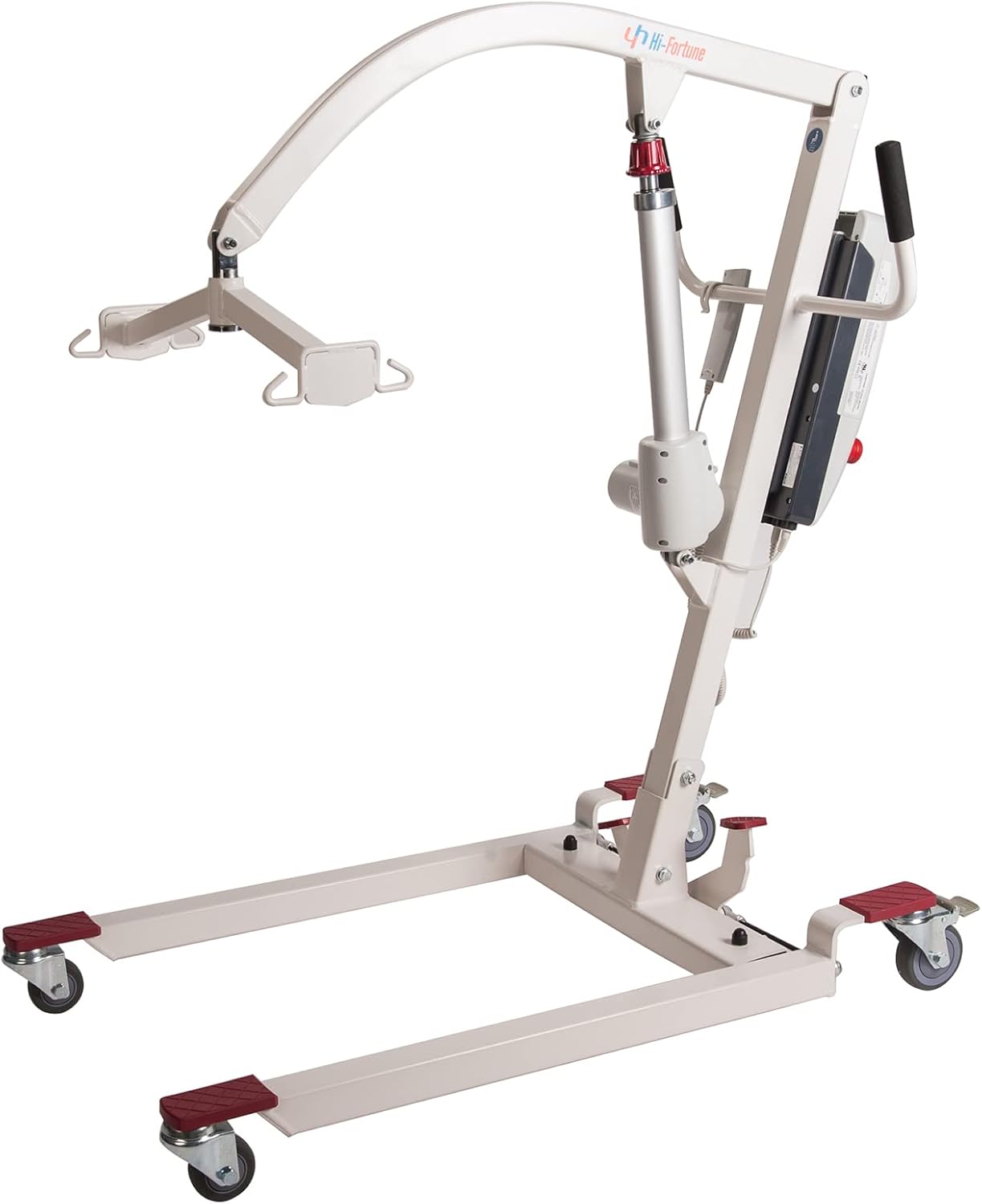 Patient Lift Electric Unfoldable Hydraulic Body Transfer for Home Use Seniors Easy-Assembly, Battery-Powered, 400lb Weight Capacity with Medium U-Sling, White, 1 Count (Pack of 1)