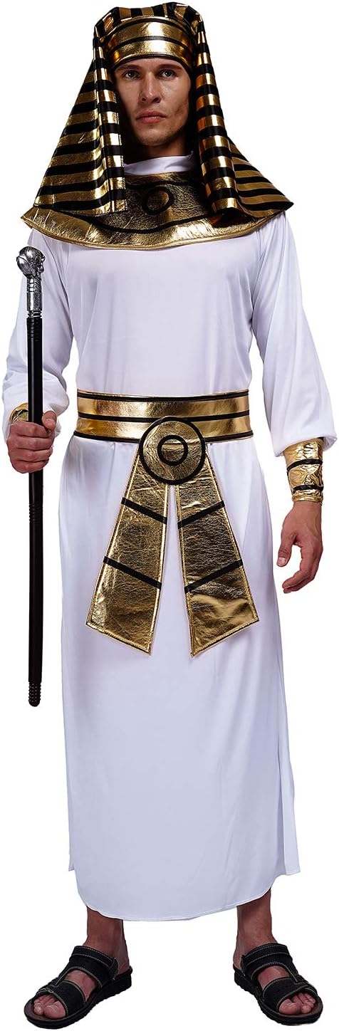 PGOND Adult Men's Egyptian Pharaoh Halloween Costume White