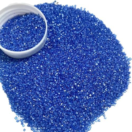 Sentovac Royal Blue Sanding Sugar for Baking Edible Sparkling Coarse Sugar Crystals Sprinkles for Baking Topping Cake Cookie Cupcake Topper Ice Cream Decoration Supplies 3.2 OZ