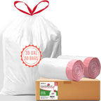 39 Gallon Lawn & Leaf Trash Bags Drawstring, 50 Count, Heavy Duty White & Unscented Plastic Bags, Multi-purpose Garbage Bags for Home Commercial, Outdoor, Construction, Industrial