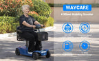15-25 Miles Long Range Mobility Scooter, Wheelchair Device, Powered Mobility Scooters for Seniors, Adults, Compact Duty Mobile for Travel with LED Headlight and Detachable Basket (Blue)