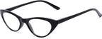 Readers The Brit Cat Eye Reading Glasses, Full Frame for Women +1.75 Black (1 Microfiber Cleaning Pouch Included)
