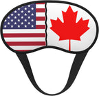 American Flag and Canadian Flag Portable Printed Travel Sleep Eye Mask Blackout Meditation Eye Shade