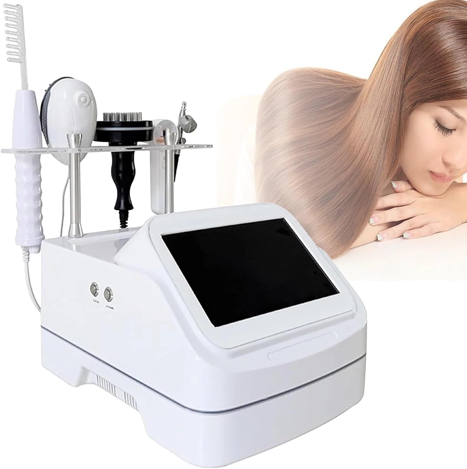 10in Skin Diagnosis Hair Analyzer, Scalp Hair Follicle Detector, with 5 Handles, Hair Analyzer for Home Salon Spa(7in)