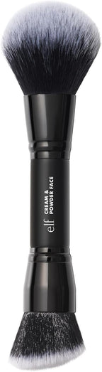 e.l.f. Dual-Ended Cream + Powder Brush, Two-in-One Makeup Brush For Creating A Gorgeous, Airbrushed-looking Complexion, Vegan & Cruelty-free