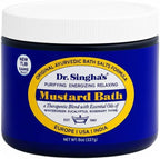 Dr. Singha's Mustard Bath Salts - 8 oz Herbal Bath Soak with Essential Oils for a Relaxing and Rejuvenating Experience - Made in USA
