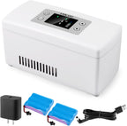 Portable Insulin Cooler Travel Case - Large Capacity Diabetic Insulin Refrigerator with Digital Thermostat (0°-18°), LCD Display, for Insulin Pens Storage, Car/Home/Power Bank Compatible,FAA-Compliant