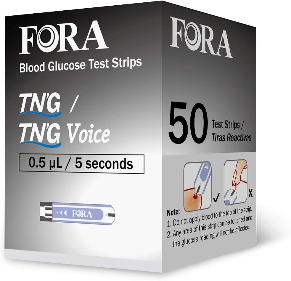FORA TN'G Voice Blood Glucose Strips (50 Count/Vial, NOT Compatible with FORA Test N'GO Advance Voice Meter) (1)
