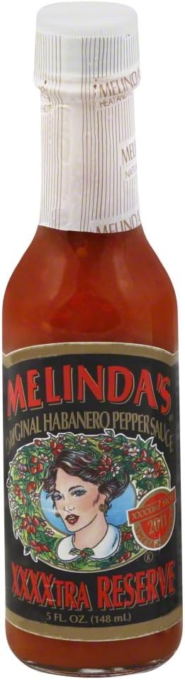 Melinda’s Special Reserve XXXXtra Habanero Hot Sauce - Made with Aged Habanero Peppers, Carrot, Onion & Garlic - Keto, Vegan, Gluten Free Hot Sauce - 5oz, 1 Pack