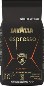Lavazza Espresso Whole Bean for Automobili Lamborghini, Dark Roast, Arabica and Robusta Blend, 2.2 lb Bag (Package May Vary)