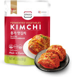 Spicy Premium Fermented Kimchi Napa Cabbage [ FUN SIZE Pouch Pack of 8] - [Original] – (Gluten Free / KETO / Vegan) | 0 Fat/ 0 Sugar/ 0 Cholesterol | Long Shelf Life | Perfect for Ramen & Stir-Fries - JONGGA