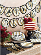 Creative Converting Black and Gold Happy Birthday Paper Lunch Napkins, 6.5”, 16 Count