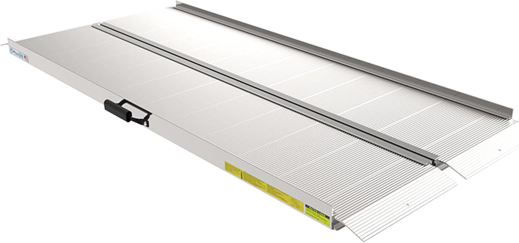 EZ-ACCESS TRAVERSE Aluminum Singlefold Folding Ramp, Portable Loading Ramps for Wheelchairs, Motorcycles, Lawn Tractors & ATVs, Heavy Duty Aluminum Folding Ramps with Carrying Handles (Silver, 6 Foot)