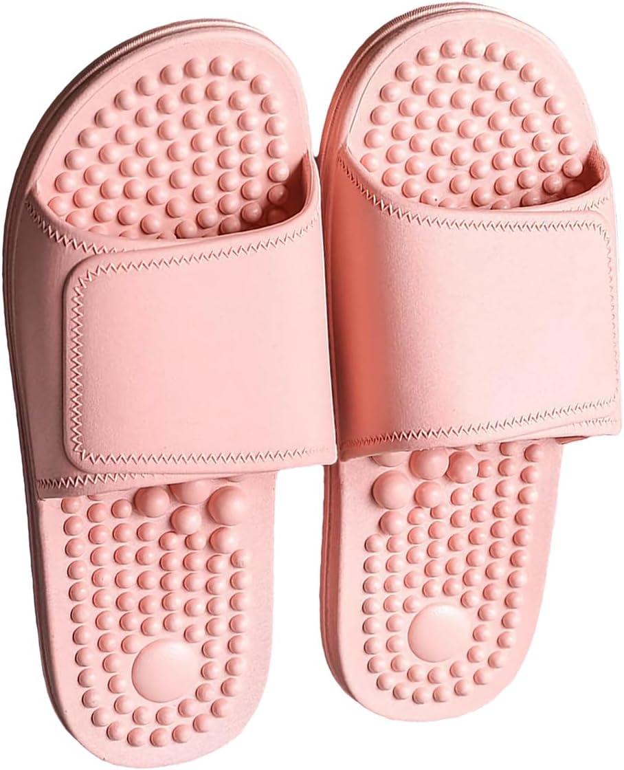 Health Foot Massage Slippers Acupressure Point Care Magnet Therapy Promoting Blood Circulation Myofascial Release Trigger Point Acupuncture Relaxation Gifts for Parents(Pink,6.5-7)
