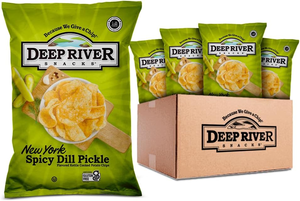 Deep River Snacks Kettle Chips, New York Spicy Dill Pickle, 2-Ounce (Pack of 24)