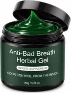 Anti-Bad Breath Herbal Gel Supplement, Internal Freshening Formula with Parsley, Green Tea, Lemon Balm, Clove Bud Oil, Peppermint Oil & Chlorophyllin, Natural Mint Flavor (1PCS)