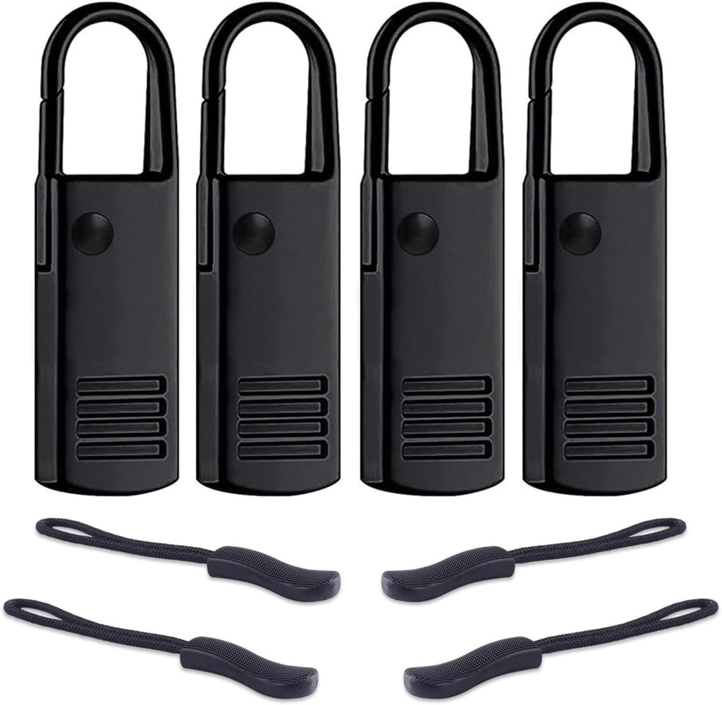 Metal Zipper Pull Replacement for Luggage: YZSFIRM 8Pcs Black Zipper Tab