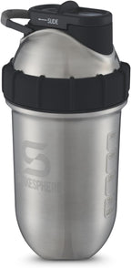 SHAKESPHERE Stainless Steel Shaker Bottle - 24oz Insulated Protein Shaker Bottle for Hot & Cold Drinks - Ideal for Shakes & Smoothies, Leak-Proof, BPA-Free, No Mixer Ball Needed, Steel - Original
