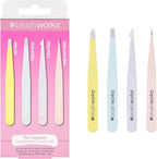Brushworks HD 4 Piece Combination Tweezer Set - Mixed