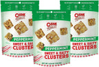 Chunk Nibbles Peppermint Snack Clusters - Holiday Sweet & Salty Snack Mix with Pretzels, Corn Squares & Peanuts - Festive Mint Flavor, Handcrafted, Small Batch - 4.25oz Resealable Pouch (3 Pack)